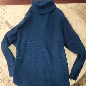 Women's Blue Turtleneck Sweater
